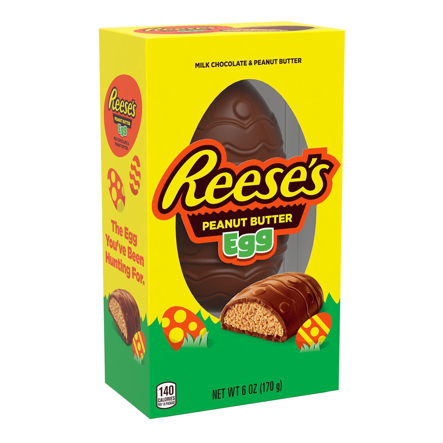slide 1 of 8, REESE'S Milk Chocolate Peanut Butter Egg, Easter Candy Gift Box, 6 oz, 6 oz