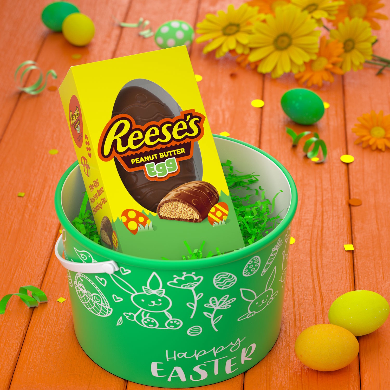 slide 4 of 8, REESE'S Milk Chocolate Peanut Butter Egg, Easter Candy Gift Box, 6 oz, 6 oz