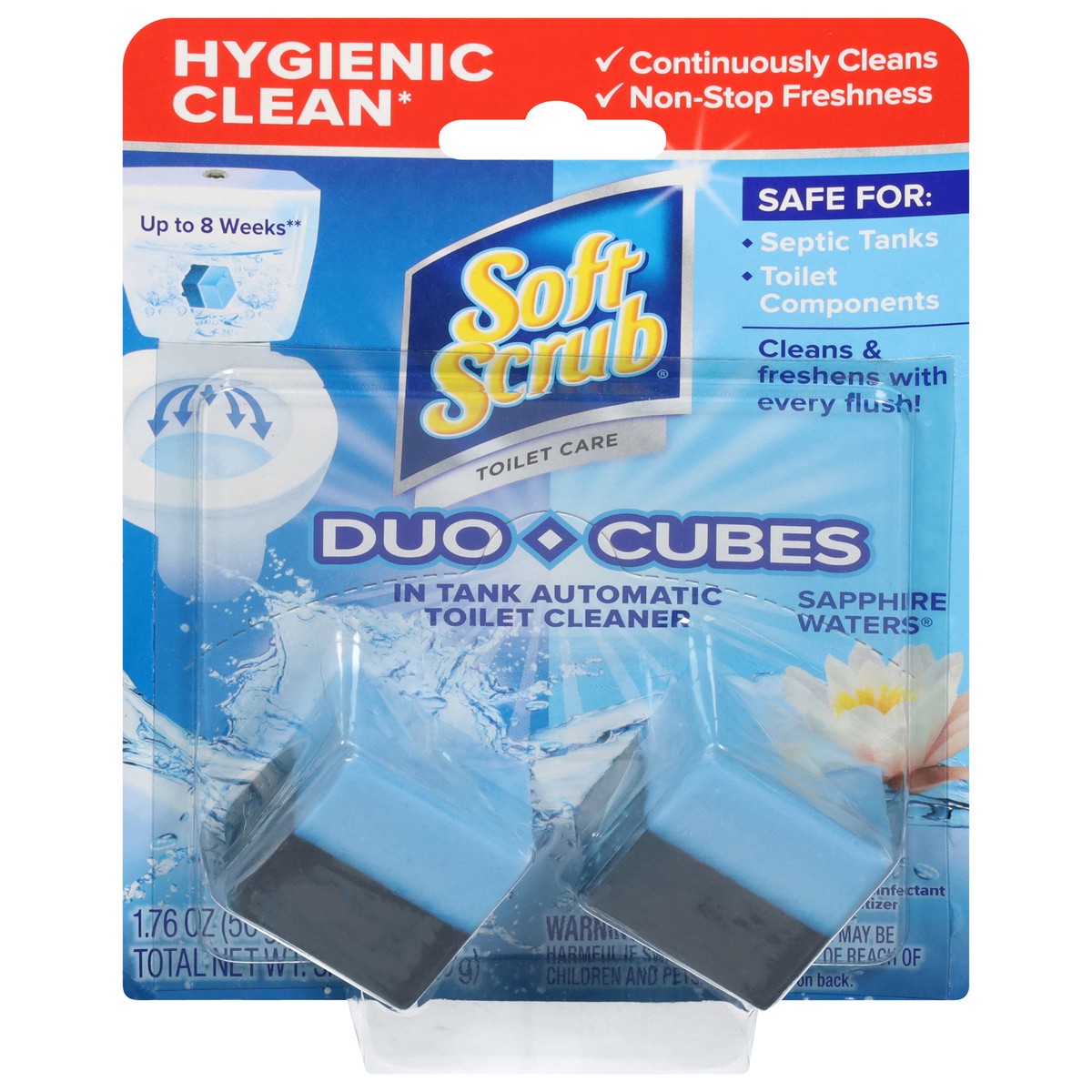 slide 1 of 4, Soft Scrub Duo-Cubes Sapphire Waters In Tank Automatic Toilet Cleaner 2 ea, 2 ct