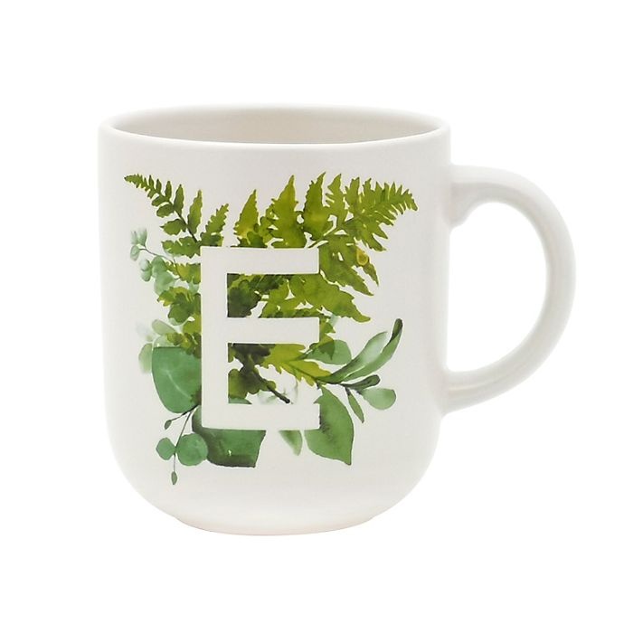 slide 1 of 2, Bee & Willow Home Botanical Monogram Letter E'' Coffee Mug'', 1 ct