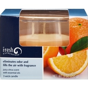 slide 1 of 1, Fresh Expressions 3 Wick Candle Tropical Paradise Scent, 9 oz