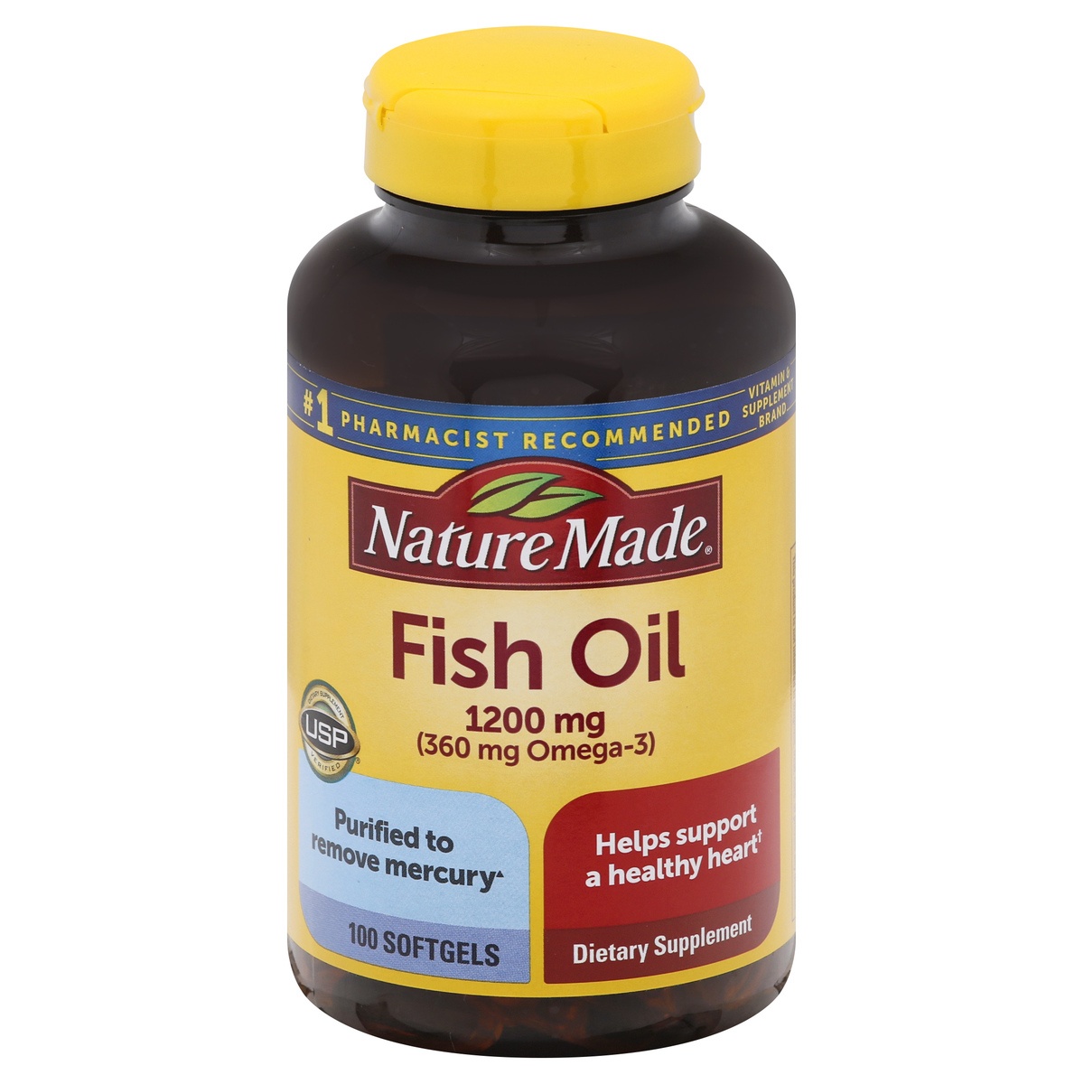 slide 1 of 3, Nature Made Softgels 1200 mg Fish Oil 100 ea, 