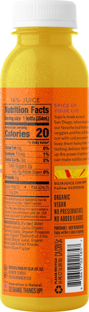 slide 8 of 13, Suja SJ - Turmeric Love 12oz/6pk, 12 fl oz