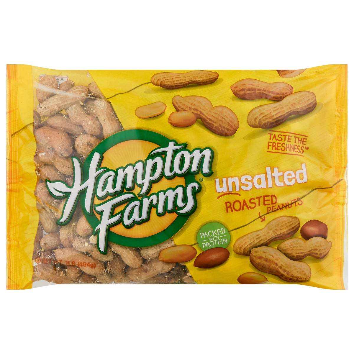 slide 1 of 6, Hampton Farms Roasted Unsalted Peanuts 1 lb, 1 lb