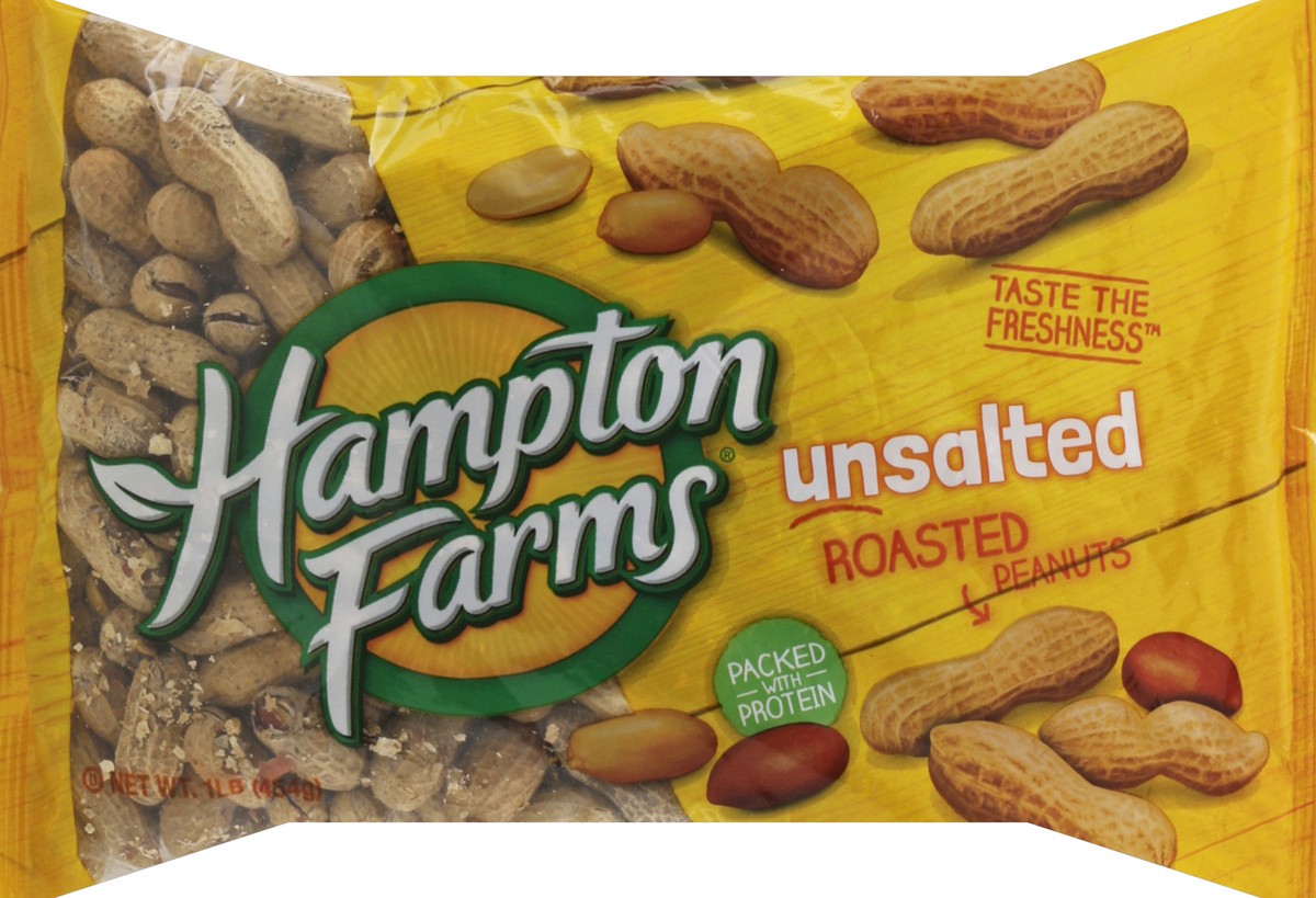 slide 4 of 6, Hampton Farms Roasted Unsalted Peanuts 1 lb, 1 lb