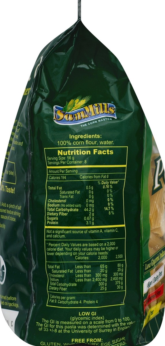 slide 3 of 5, Sam Mills Gluten Free Pasta Penne Rigate, 16 oz