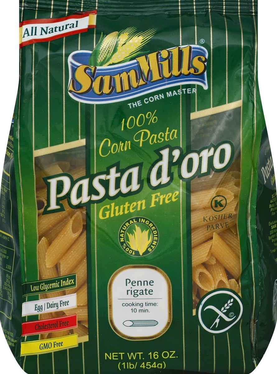 slide 5 of 5, Sam Mills Gluten Free Pasta Penne Rigate, 16 oz