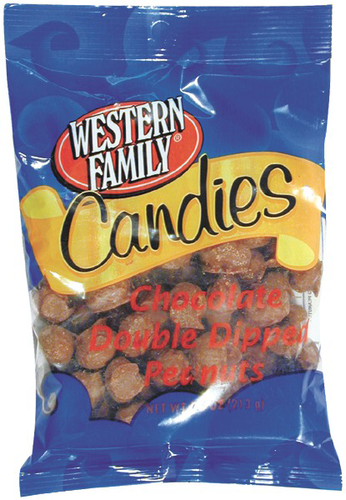 slide 1 of 1, Western Family Chocolate Dble Dip Peanuts, 7.5 oz