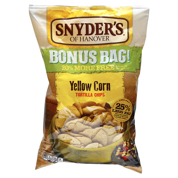 slide 1 of 5, Snyder's of Hanover Yellow Corn Tortilla Chips Bonus Bag, 15 oz