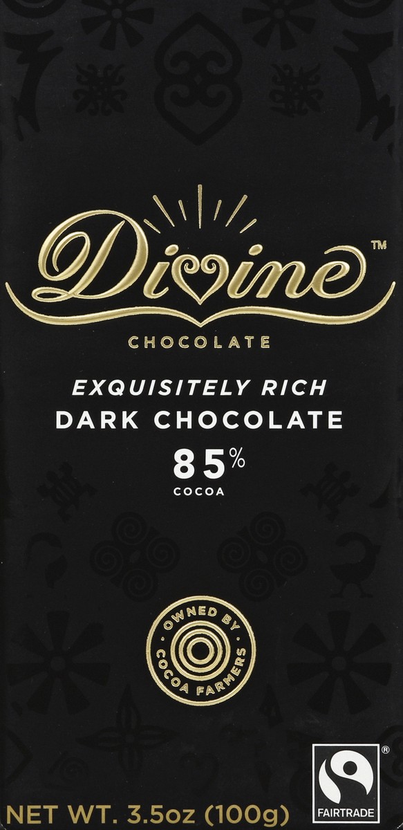 slide 3 of 5, Divine 85% Dark Chocolate Bar, 3.5 oz