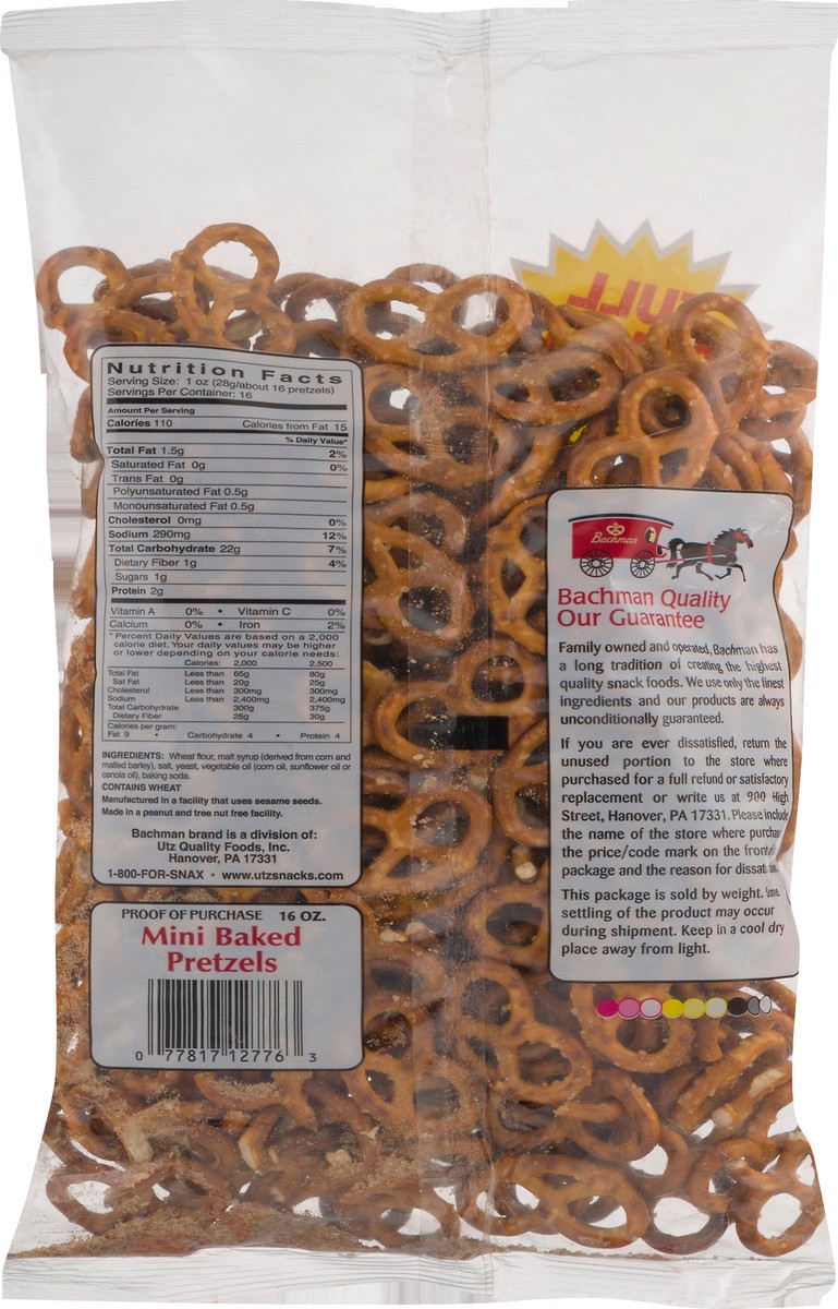 slide 11 of 13, Bachman Mini Bite Size Baked Pretzels 16 oz, 16 oz