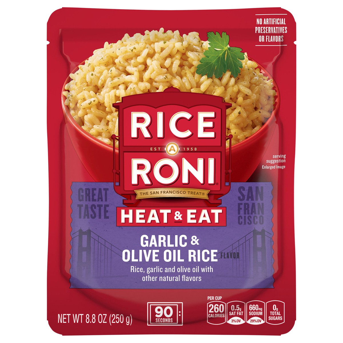 slide 1 of 3, Rice-A-Roni Rice A Roni Heat & Eat Garlic & Olive Oil Rice Flavor 8.8 Oz, 8.8 oz