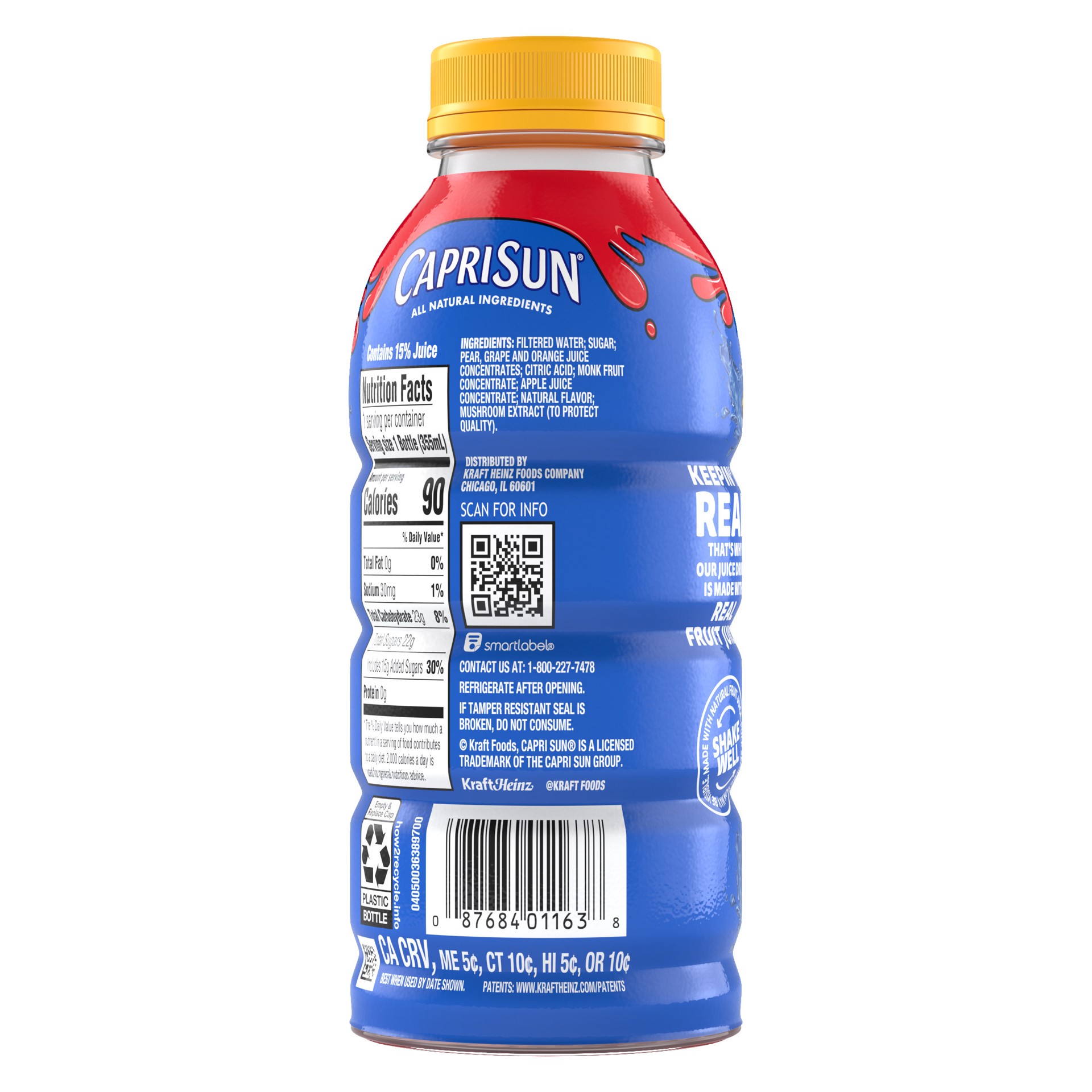 slide 2 of 5, Capri Sun Fruit Punch Flavored Juice Drink Blend, 12 fl oz Bottle, 12 fl oz