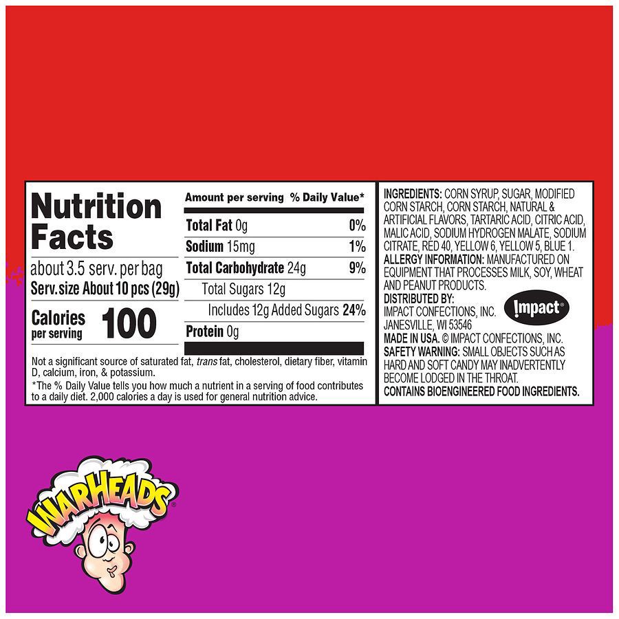 slide 3 of 5, Warheads Chewy Cubes Sour Sweet & Fruity Candy 3.5 oz, 3.5 oz