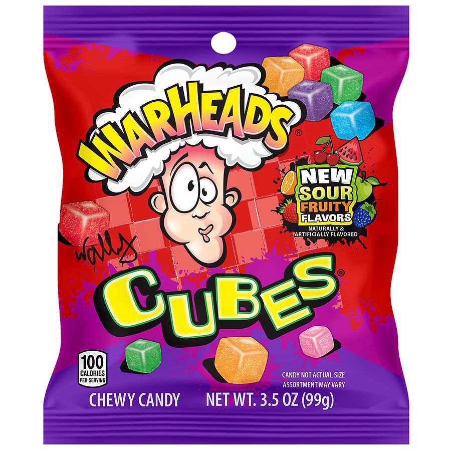 slide 1 of 5, Warheads Chewy Cubes Sour Sweet & Fruity Candy 3.5 oz, 3.5 oz