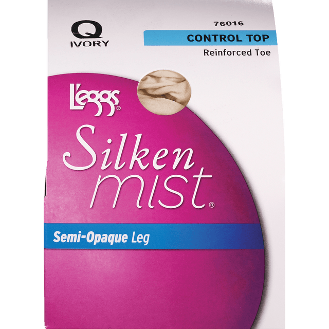 slide 1 of 1, L'Eggs Control Top Enhanced Toe Q Ivory, 1 ct