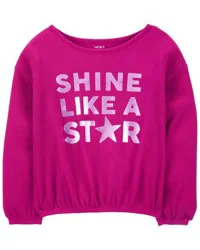Carter's Kid Shine Like A Star Metallic Thermal Top Pink 5