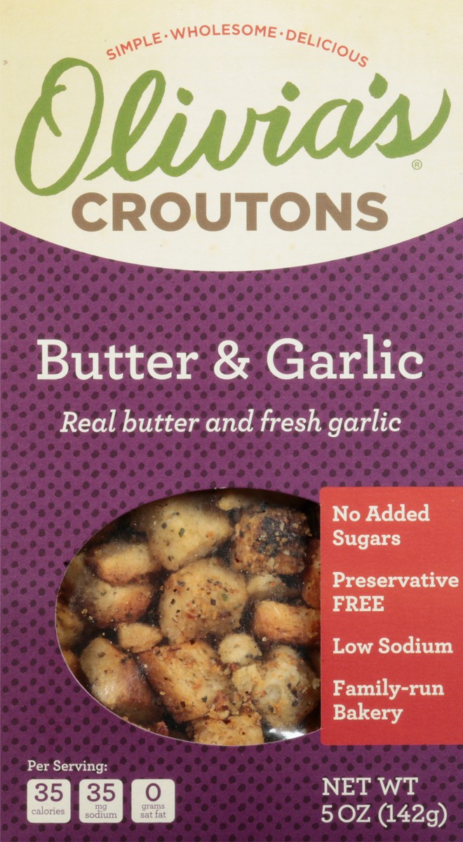 slide 7 of 13, Olivia's Butter & Garlic Croutons 5 oz, 5 oz