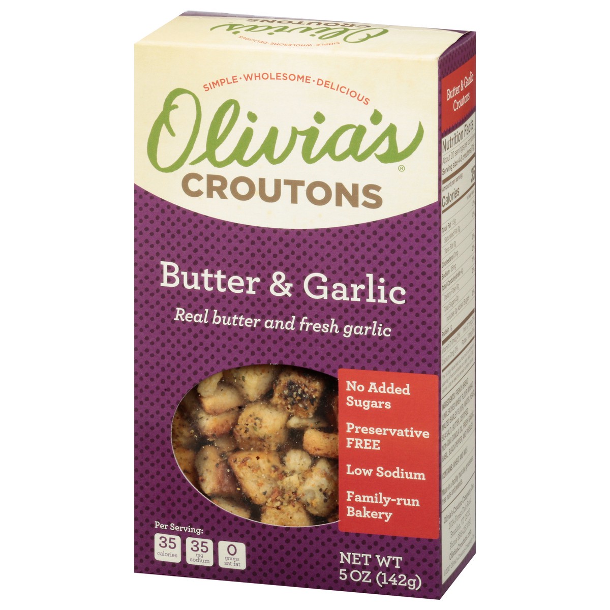 slide 2 of 13, Olivia's Butter & Garlic Croutons 5 oz, 5 oz