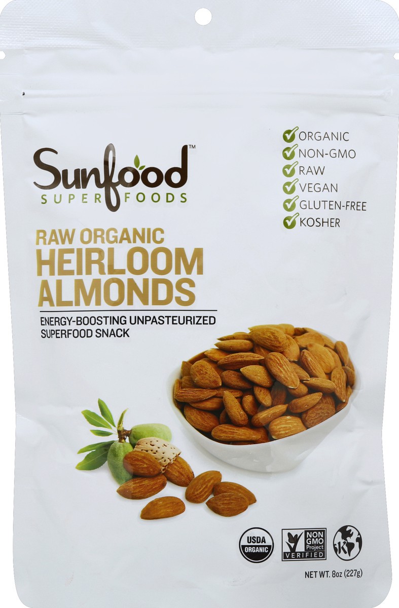 slide 1 of 1, SunFood Superfoods Almonds 8 oz, 8 oz
