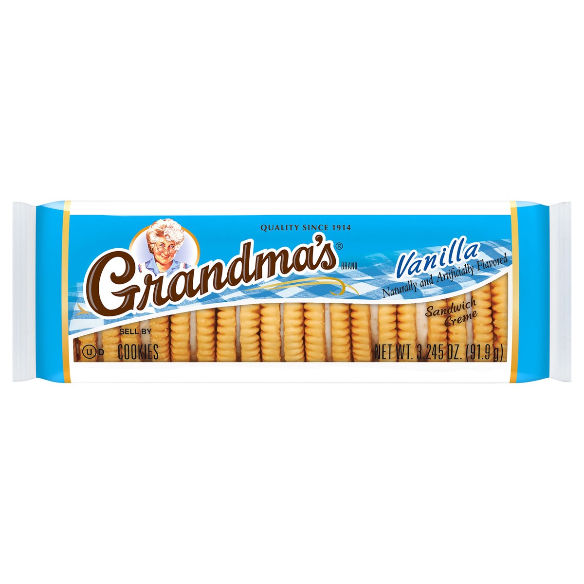 slide 1 of 6, Grandma's Sandwich Crème Cookies Vanilla Naturally And Artificially Flavored 3.245 Oz, 3.24 oz