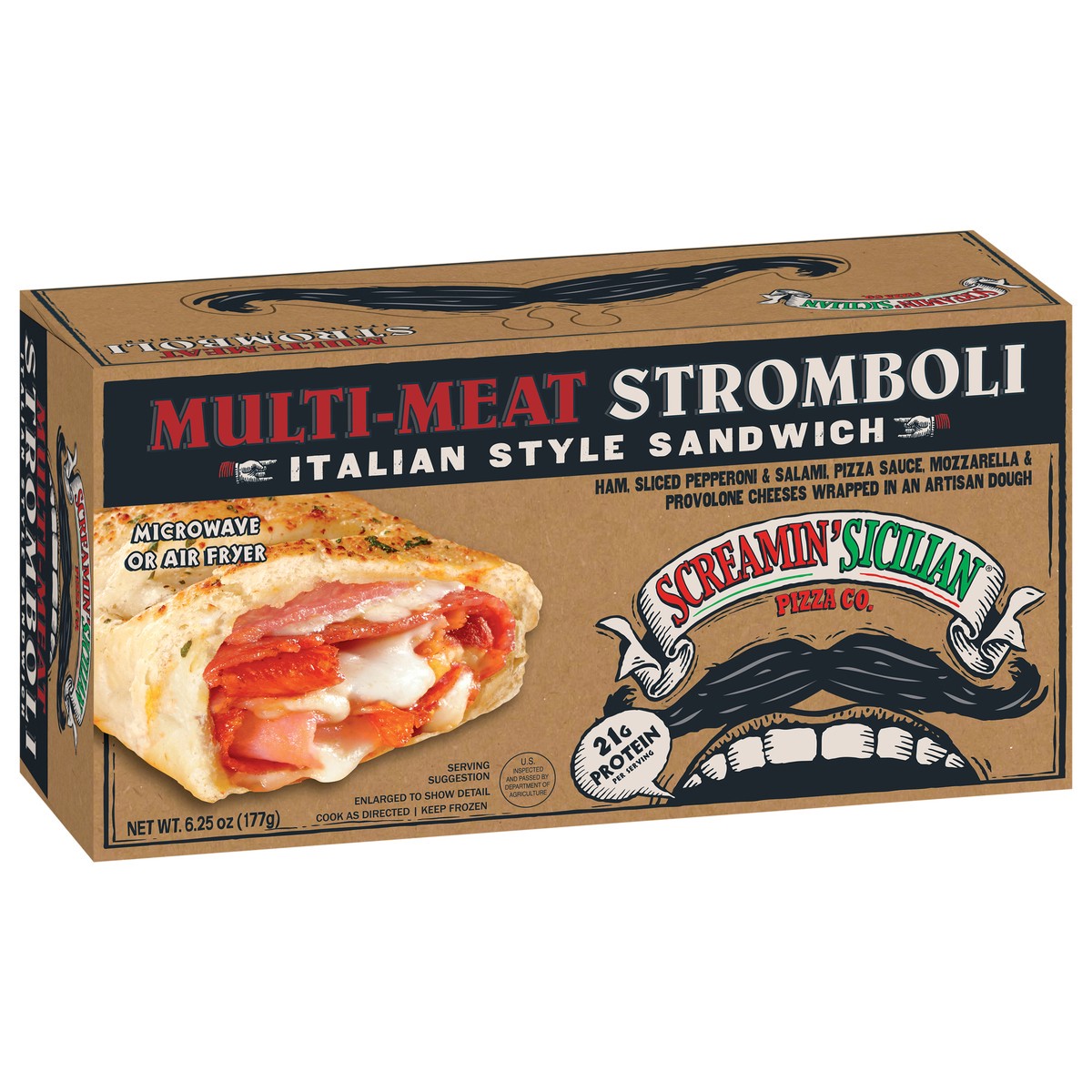 slide 3 of 13, Screamin' Sicilian Screamin Stromboli Mother Of Meat, 6.25 Oz, 9.25 oz