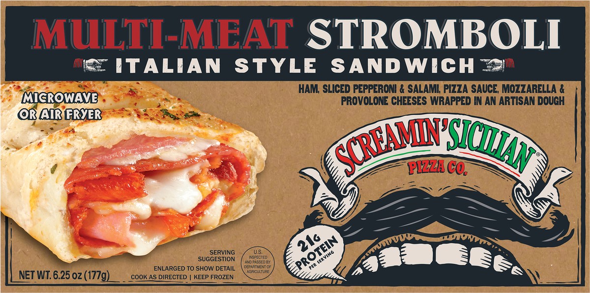 slide 10 of 13, Screamin' Sicilian Screamin Stromboli Mother Of Meat, 6.25 Oz, 9.25 oz