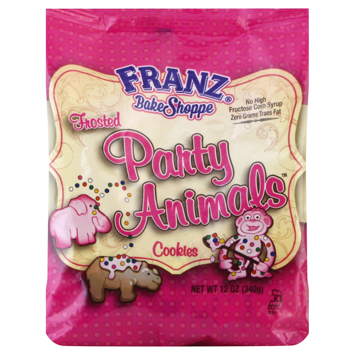 slide 1 of 5, Franz Bake Shoppe Frosted Animal Cookies, 12 oz