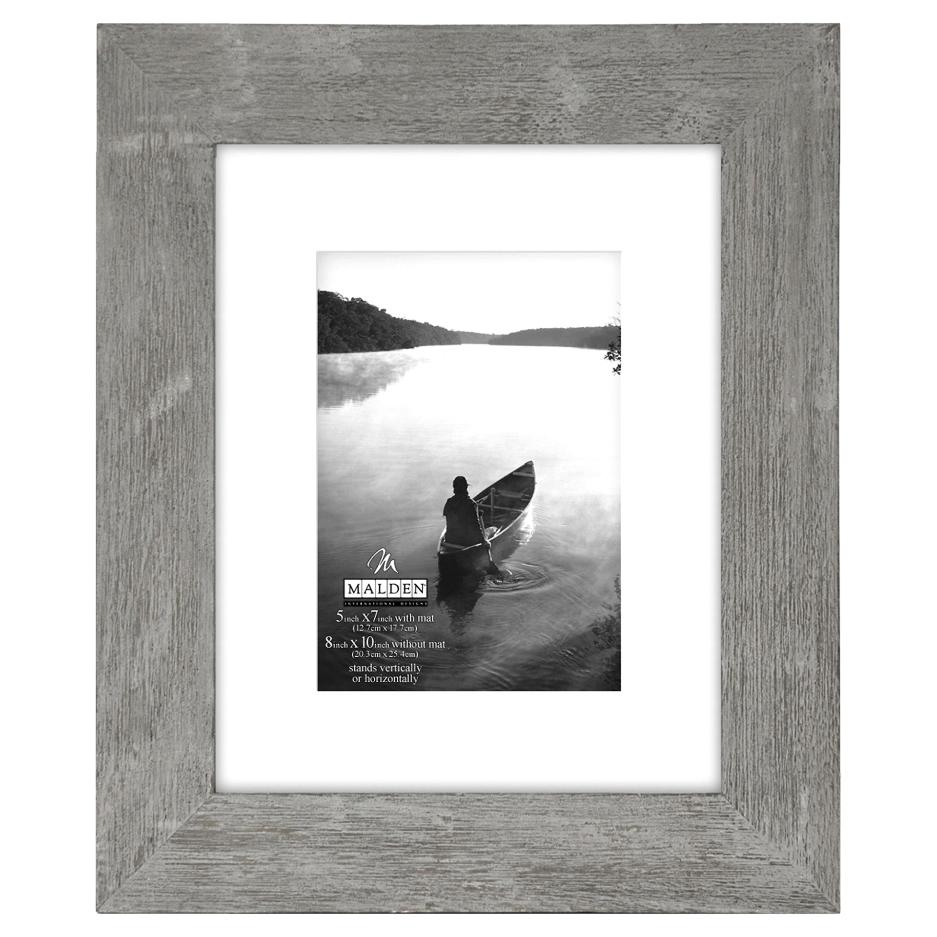 slide 1 of 1, Malden Distressed Bamboo Picture Frame, 5 in x 7 in