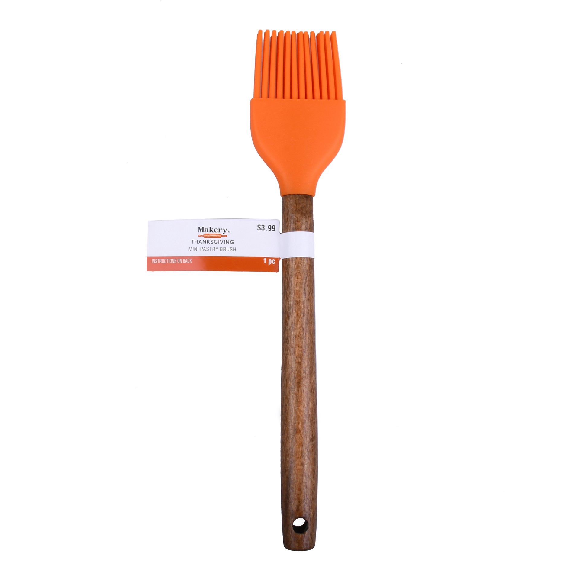 slide 3 of 3, Mini Orange Pastry Brush By Makery, 8 in