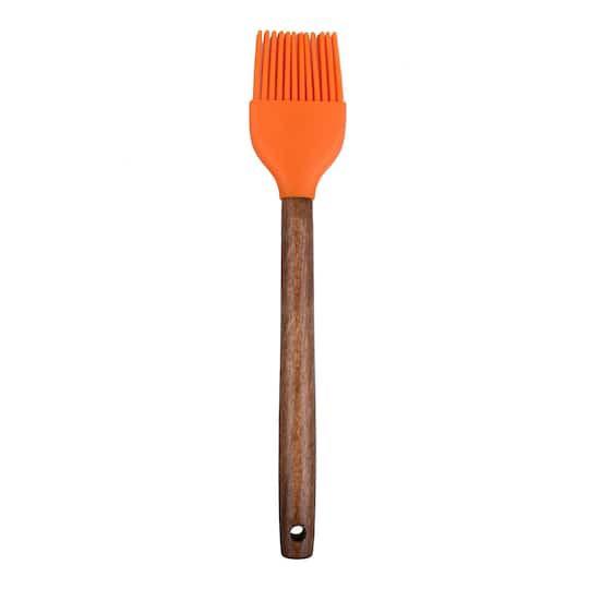 slide 1 of 3, Mini Orange Pastry Brush By Makery, 8 in