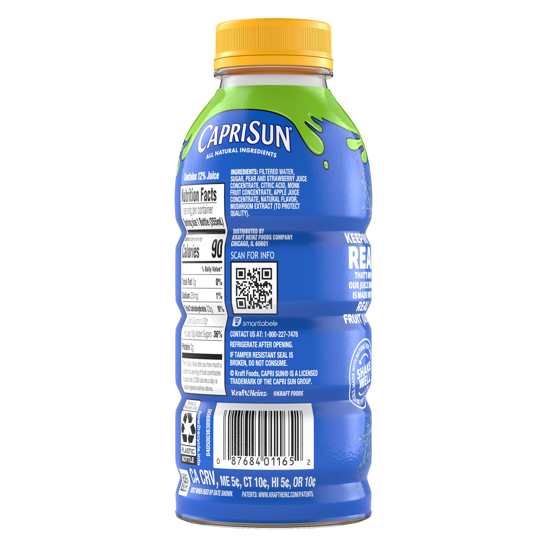 slide 3 of 5, Capri Sun Strawberry Kiwi Flavored Juice Drink Blend, 12 fl oz Bottle, 12 fl oz