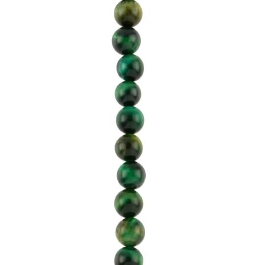 slide 1 of 3, Dark Green Dyed Tiger's Eye Round Beads, 8mm By Bead Landing, 8mm