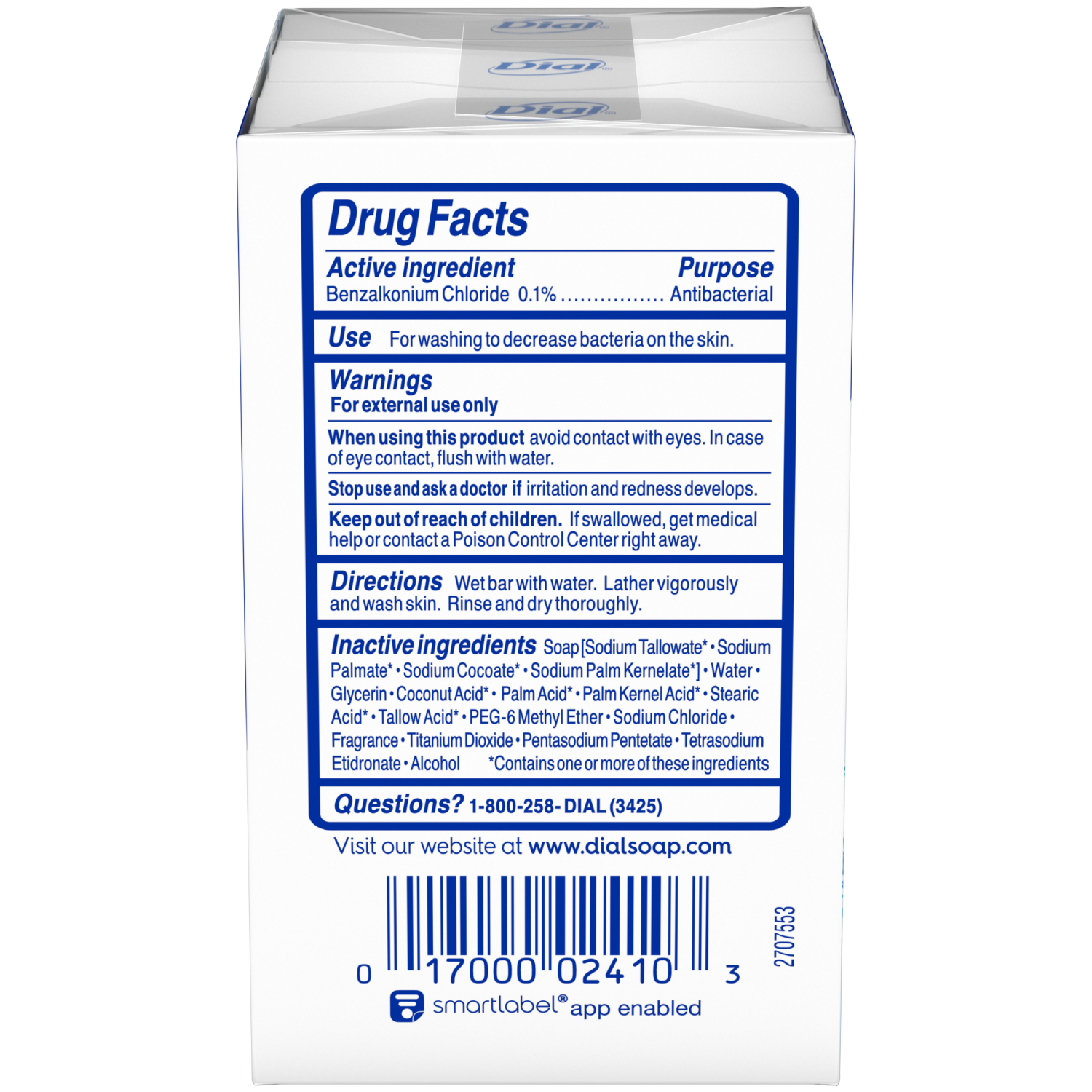 slide 2 of 5, Dial Refresh & Renew White Antibacterial Deodorant Bar Soap Large 3 - 4 oz Bars, 3 ct