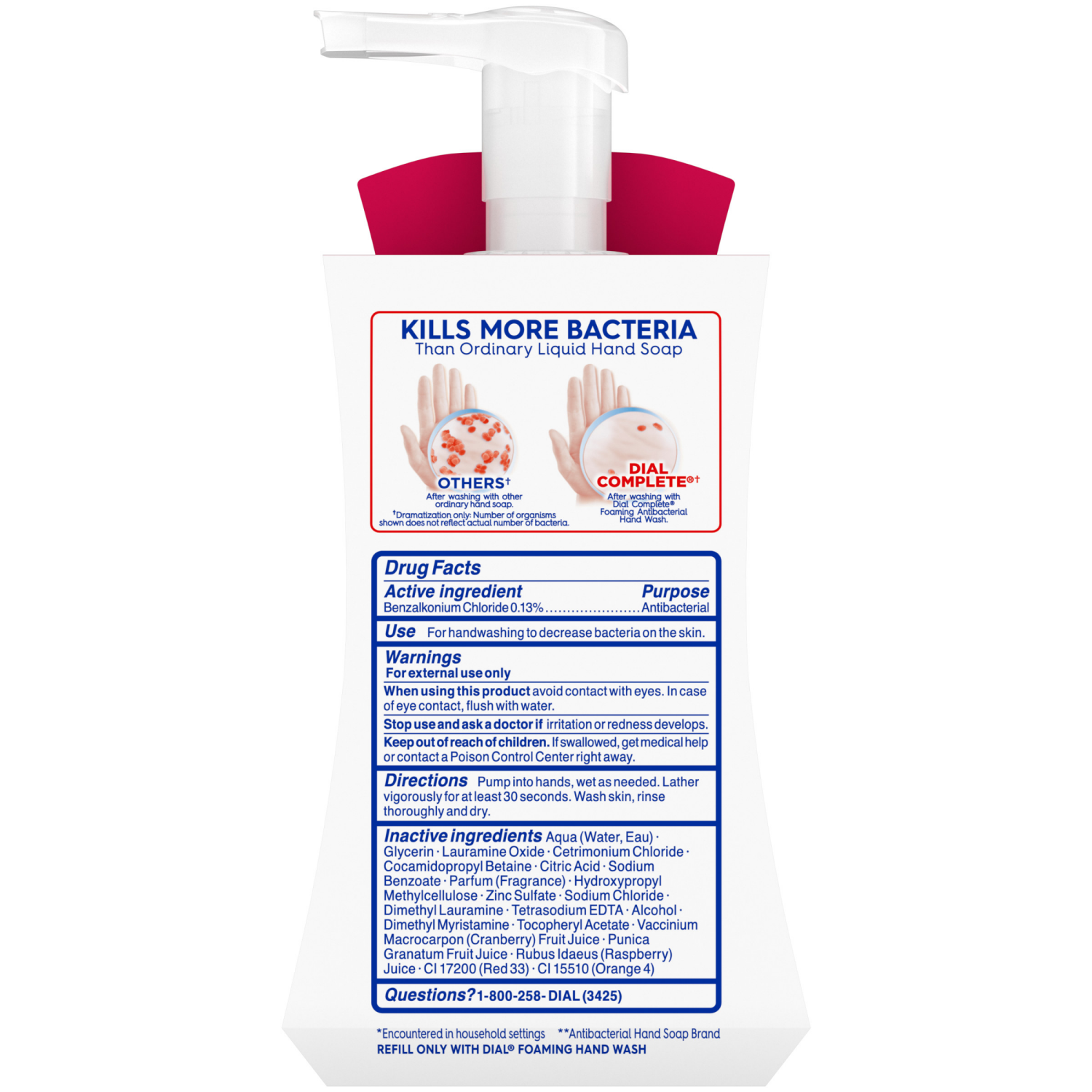 slide 4 of 5, Dial Antibacterial Defense Foaming Power Berries Scent Hand Wash + Aloe 7.5 fl oz, 7.5 fl oz