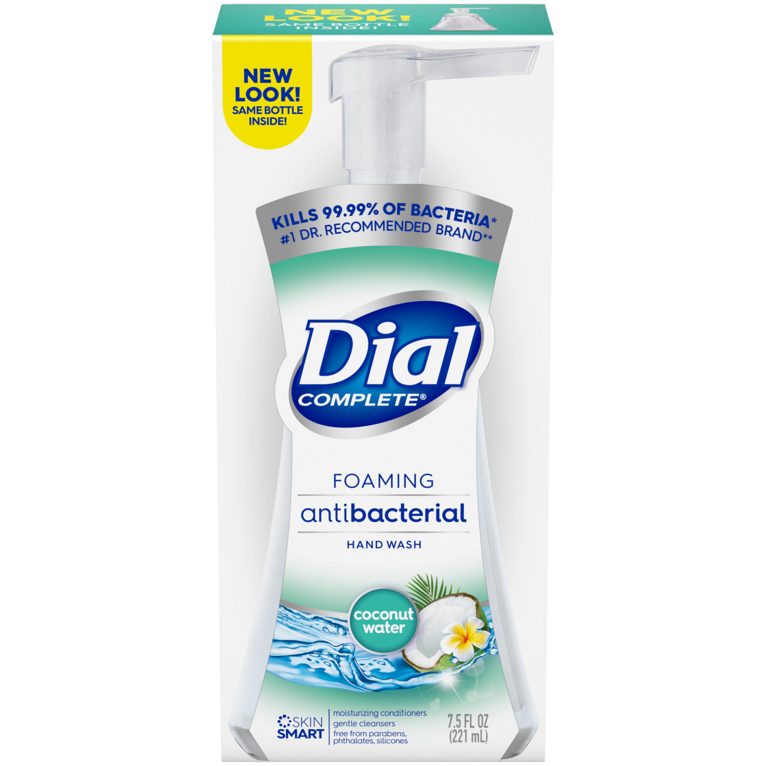 slide 1 of 5, Dial Antibacterial Defense Foaming Coconut Water Scent Hand Wash + Aloe 7.5 fl oz, 7.5 fl oz