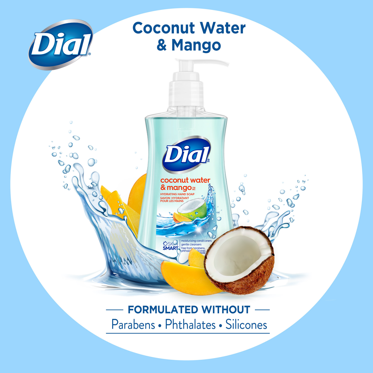slide 4 of 4, Dial Coconut Water & Mango Scent Hand Soap 7.5 fl oz, 7.5 fl oz