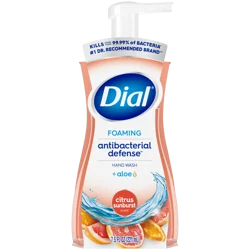 Dial Antibacterial Defense Foaming Citrus Sunburst Scent Hand Wash + Aloe 7.5 fl oz