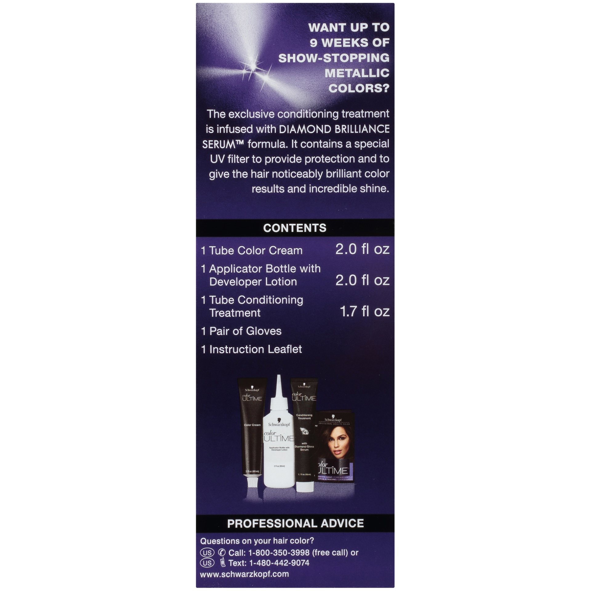 slide 3 of 7, Schwarzkopf Color Ultime Metallic Violet 4.3 Hair Color, 1 ct