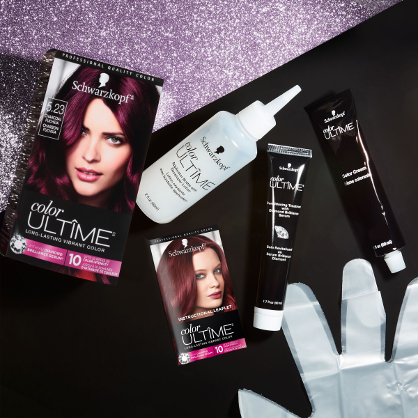 slide 4 of 17, Schwarzkopf Color Ultime Hair Color, 5.23 Charcoal Fuchsia, 1 Application - Permanent Hair Dye for Vivid Color Intensity and Fade-Resistant Shine up to 10 Weeks, 5.70 fl oz