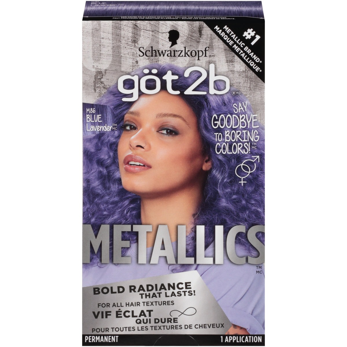 slide 1 of 29, göt2b Metallics Permanent Hair Color, M86 Blue Lavender, 4.76 fl oz