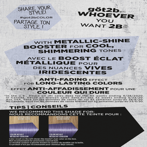 slide 5 of 29, göt2b Metallics Permanent Hair Color, M86 Blue Lavender, 4.76 fl oz