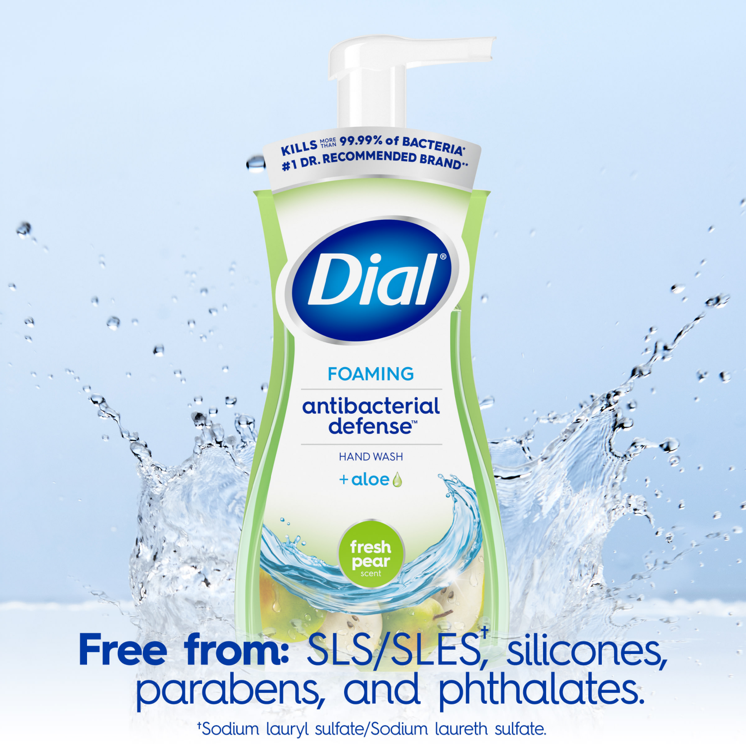 slide 3 of 5, Dial Antibacterial Foaming Hand Wash, Fresh Pear, 10 fl oz, 8/10 oz