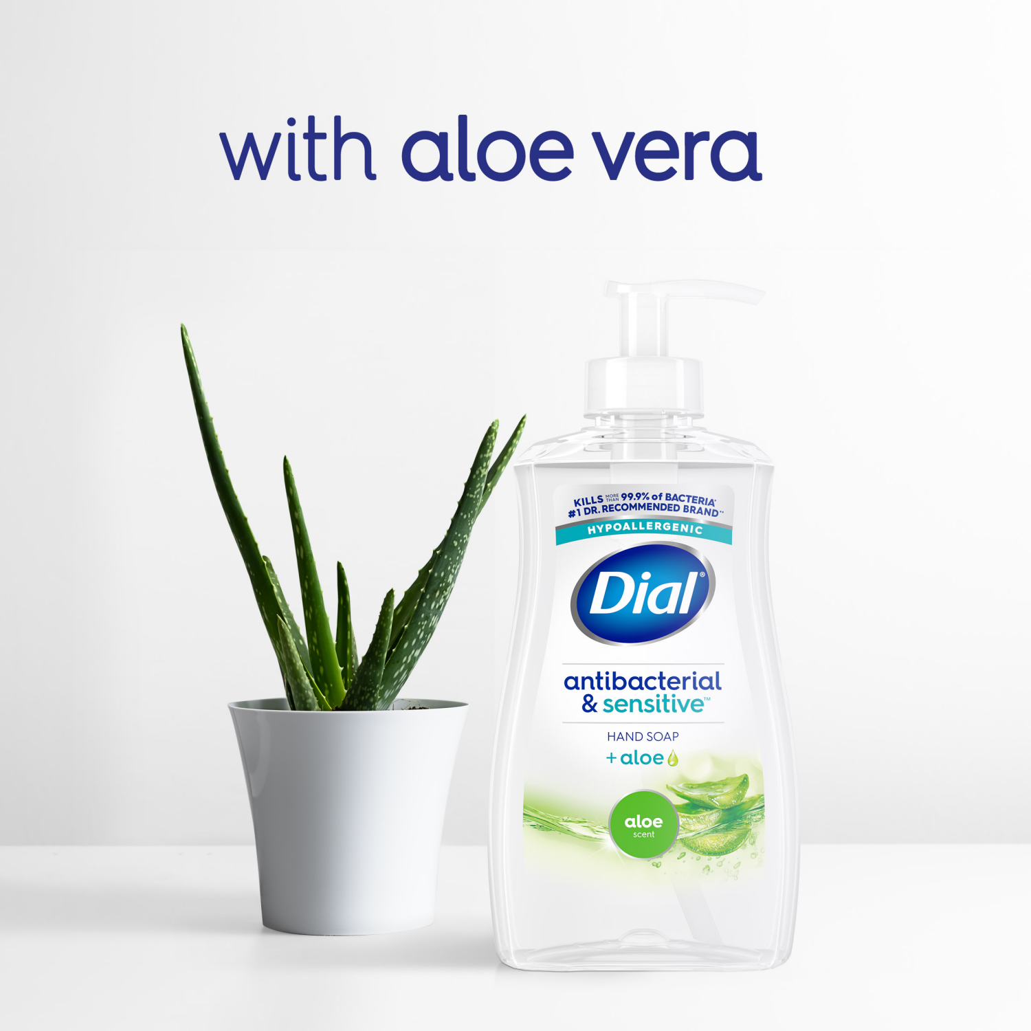 slide 3 of 5, Dial Antibacterial & Sensitive Aloe Scent Liquid Hand Soap Refill, 52 fl oz, 52 fl oz