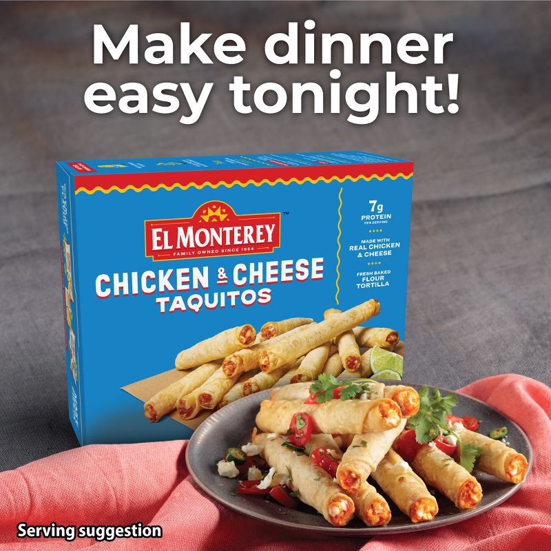 slide 8 of 8, El Monterey Frozen Chicken and Cheese Taquitos - 20oz/20ct, 20 ct; 20 oz