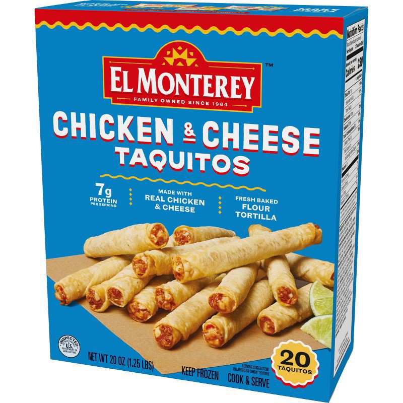 slide 11 of 11, El Monterey Frozen Chicken and Cheese Taquitos - 20oz/20ct, 20 ct; 20 oz