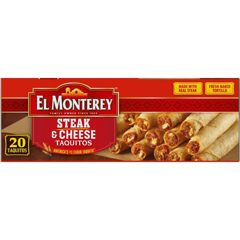 slide 3 of 13, El Monterey Frozen Steak and Cheese Taquitos - 20oz/20ct, 20 ct; 20 oz