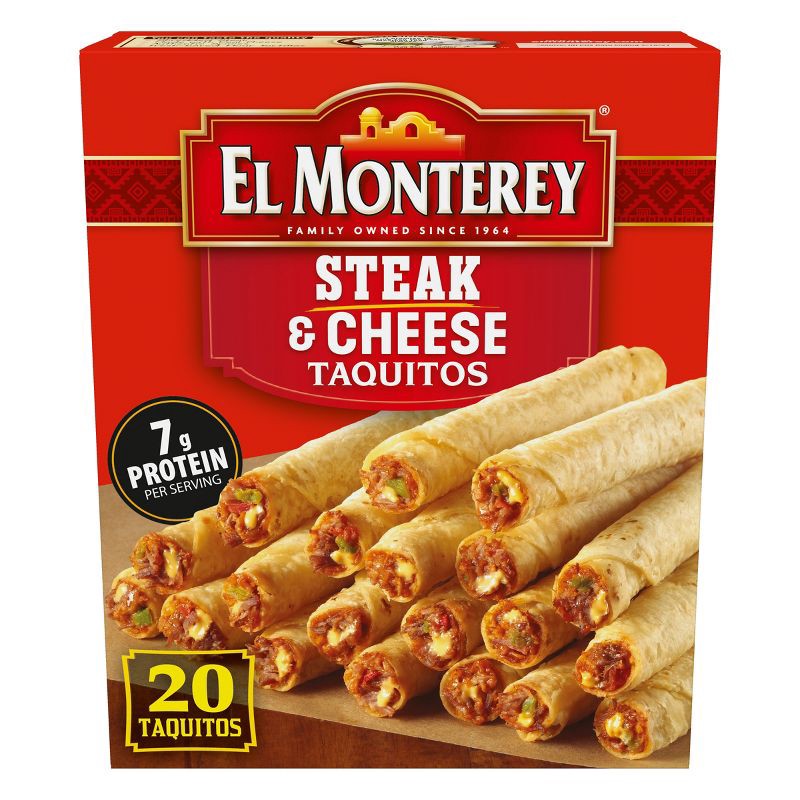 slide 6 of 13, El Monterey Frozen Steak and Cheese Taquitos - 20oz/20ct, 20 ct; 20 oz