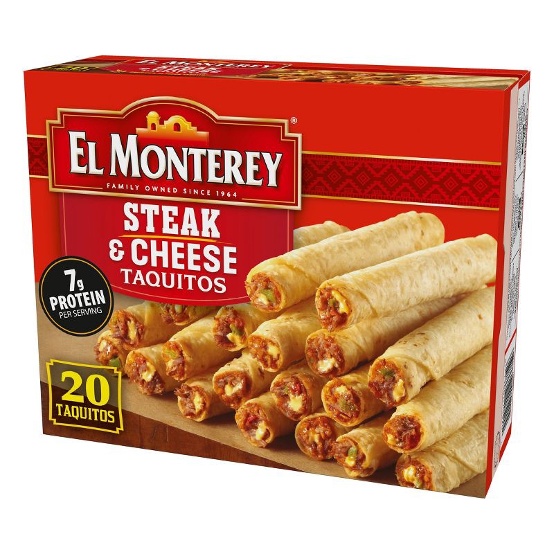 slide 7 of 13, El Monterey Frozen Steak and Cheese Taquitos - 20oz/20ct, 20 ct; 20 oz