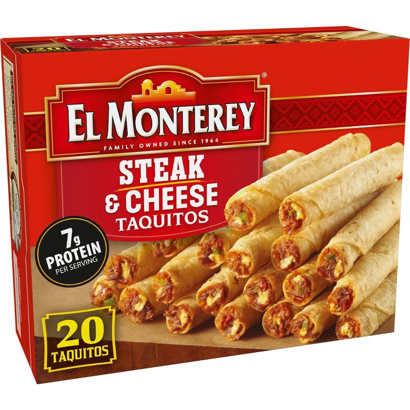 slide 11 of 13, El Monterey Frozen Steak and Cheese Taquitos - 20oz/20ct, 20 ct; 20 oz